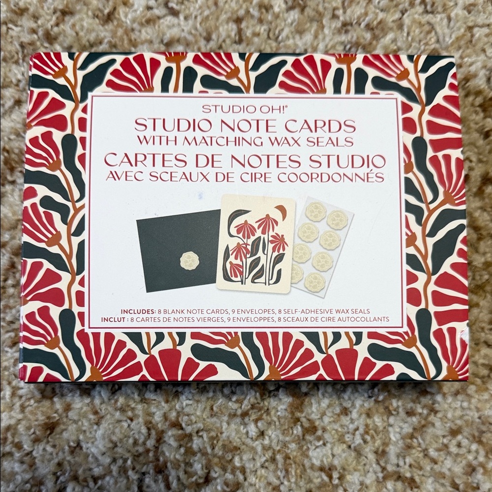 Studio Floral Note Cards with Wax Seals